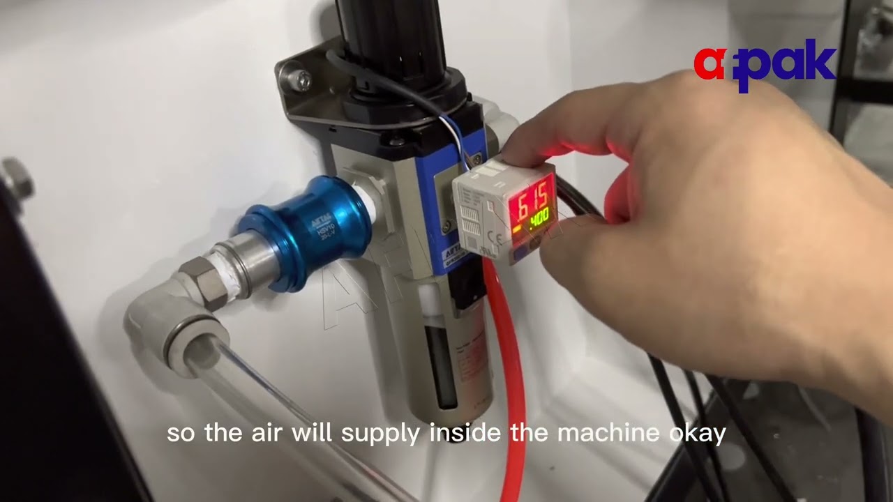 cómo conectar la electricidad, el aire y el nitrógeno en la máquina de llenado y sellado de cápsulas de café H2