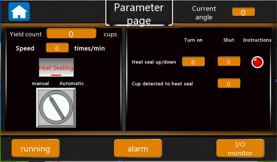 Figure 24 - Parameters setting for heat sealing of coffee capsule machines