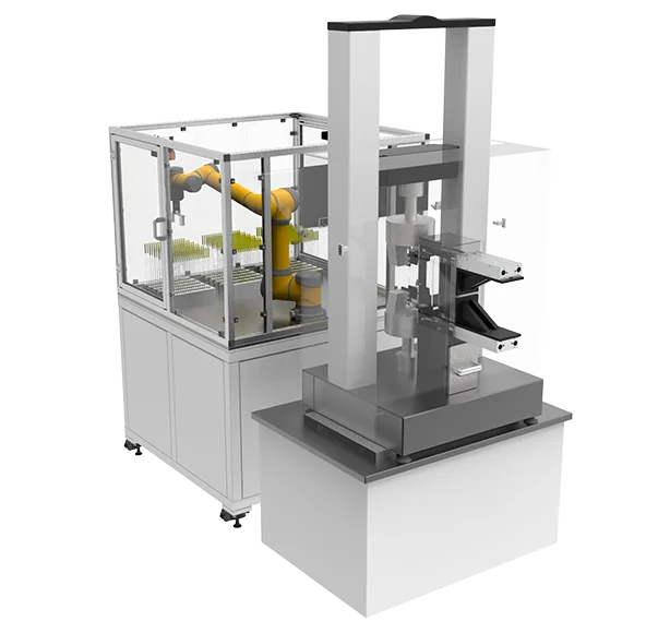 Fully automated 6-axis robotic fibre material testing system