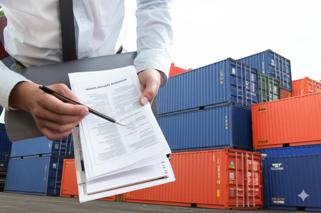 Coffee importers with shipping containers