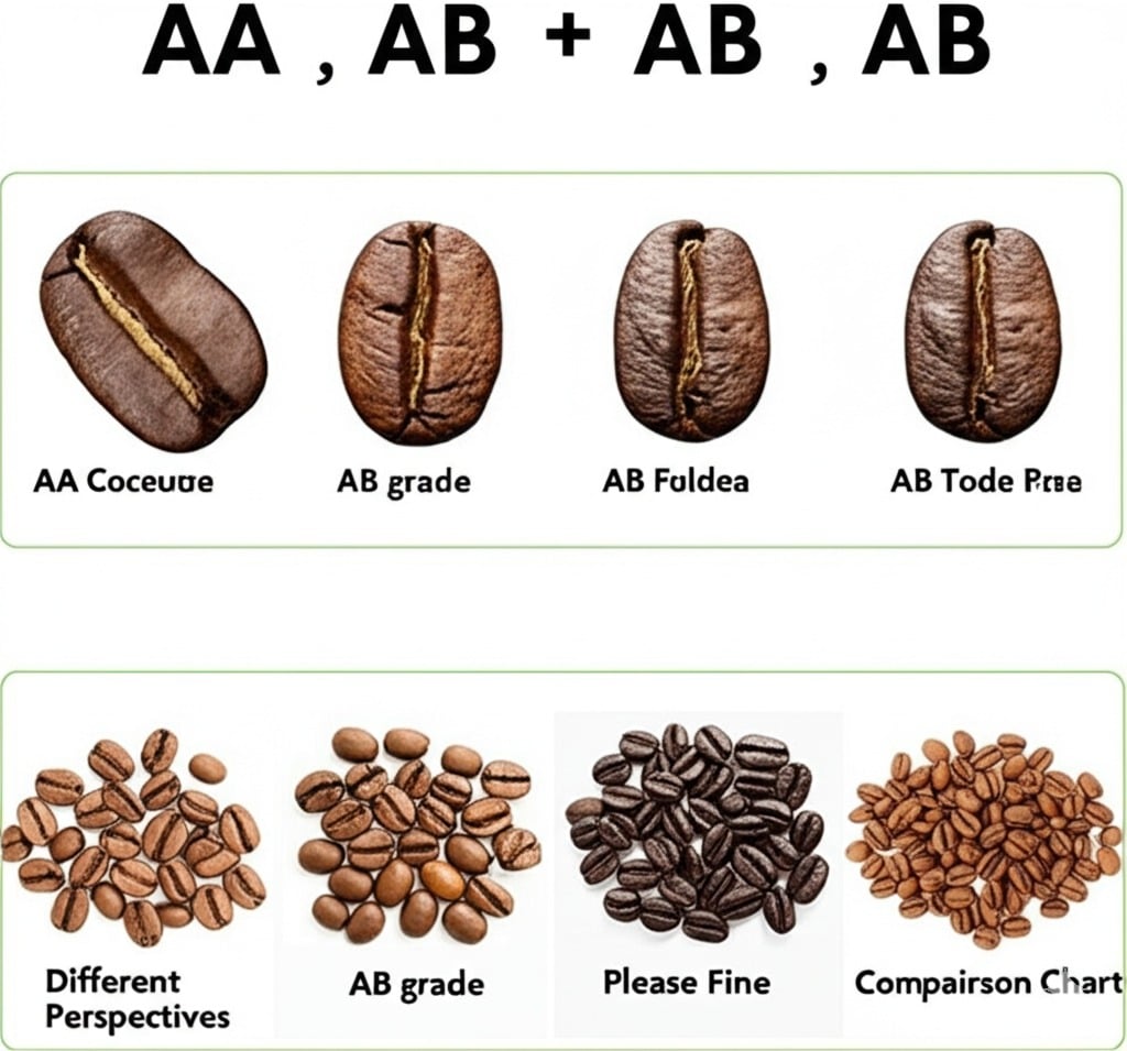 Kenia AB gegen AA Kaffeebohnen