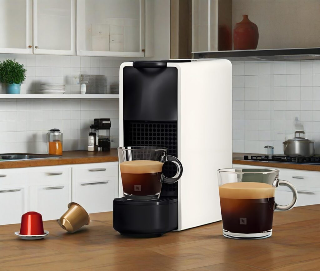 A close-up of a Nespresso compatible capsule