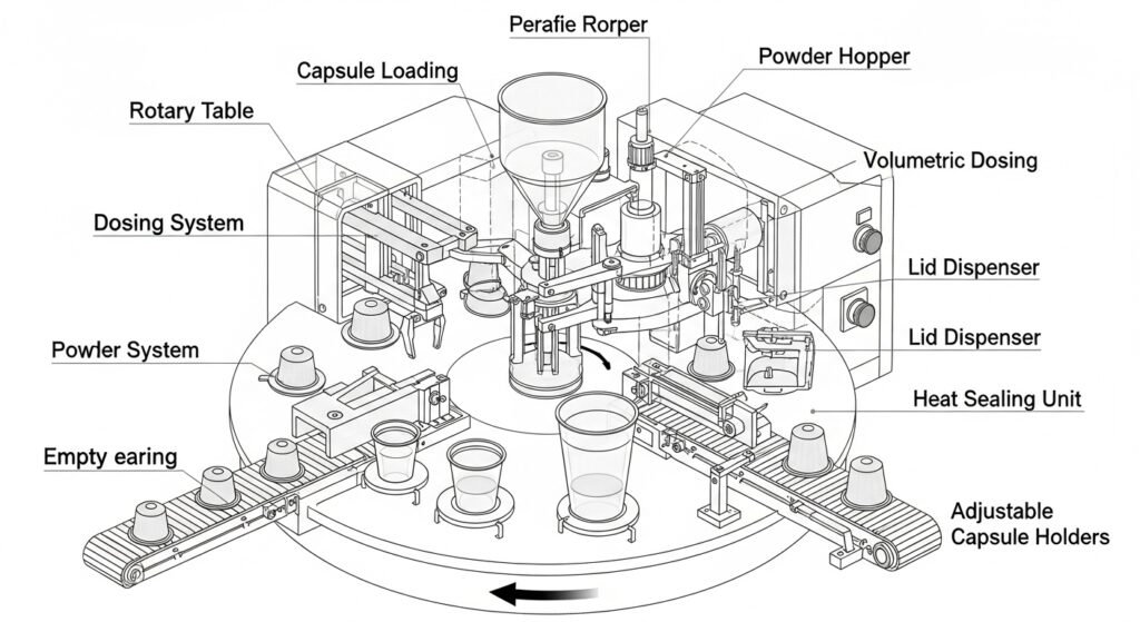 Una máquina selladora flexible que se adapta a diferentes tipos de cápsulas