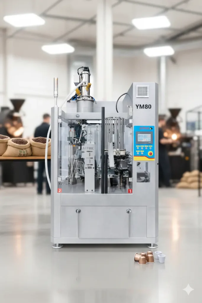 YM80 coffee capsule filling sealing machine