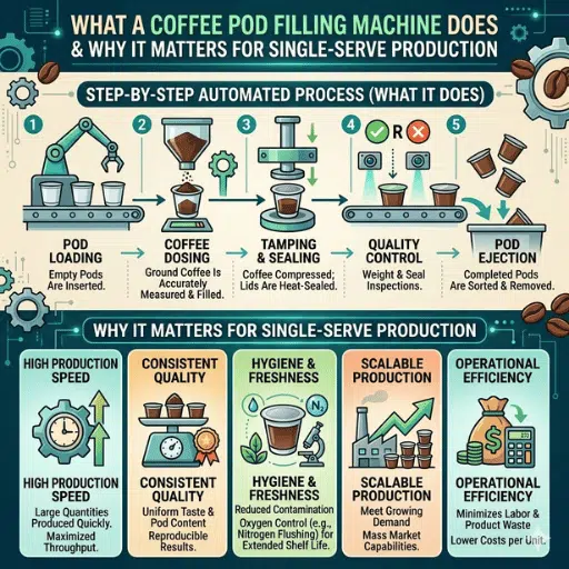 Qué hace una máquina llenadora de cápsulas de café y por qué es importante para la producción de monodosis