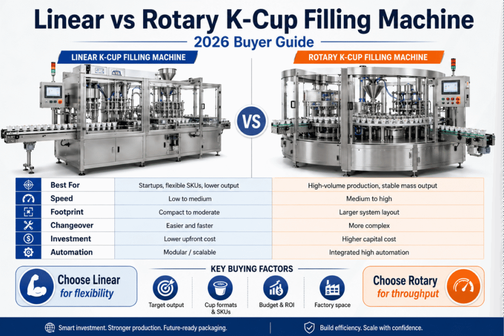 Linear vs Rotary K-Cup Filling Machine: 2026 Buyer Guide