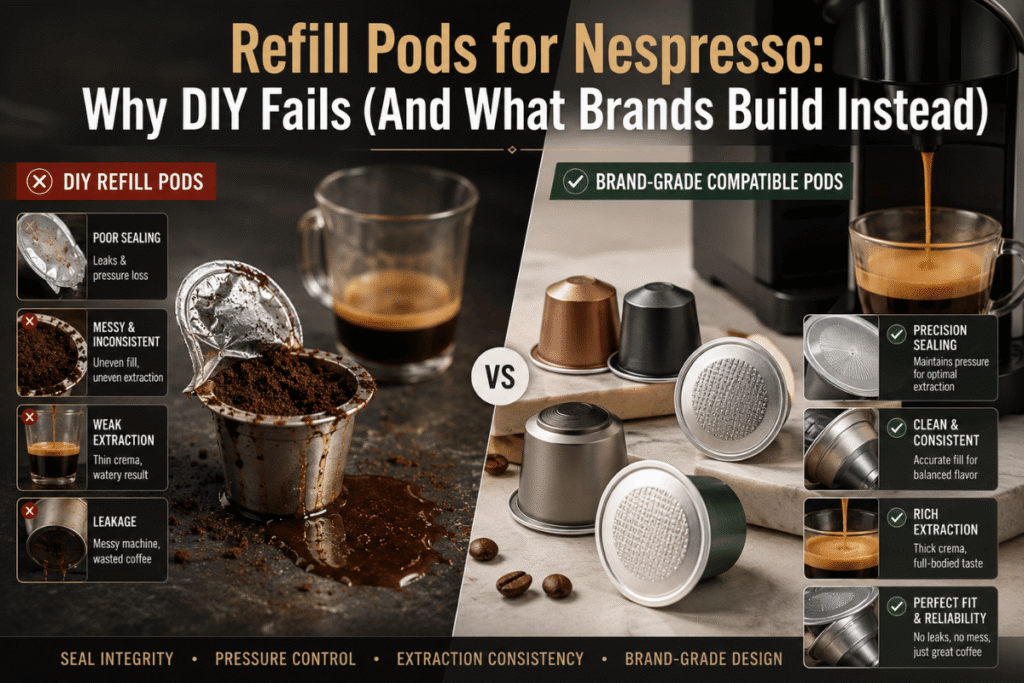 Refill Pods for Nespresso: Why DIY Fails (And What Brands Build Instead)