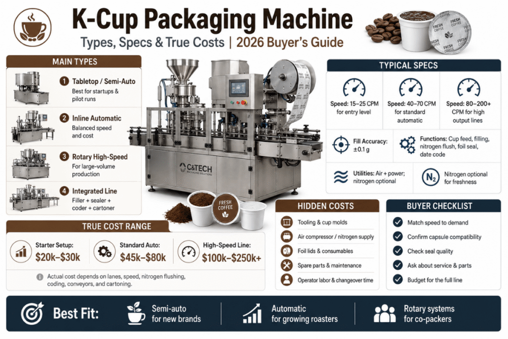 K-Cup Packaging Machine: Types, Specs & True Costs [2026 Buyer's Guide]