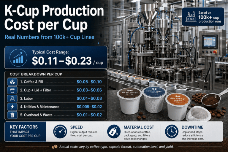 K-Cup Production Cost per Cup: Real Numbers from 100k+ Cup Lines