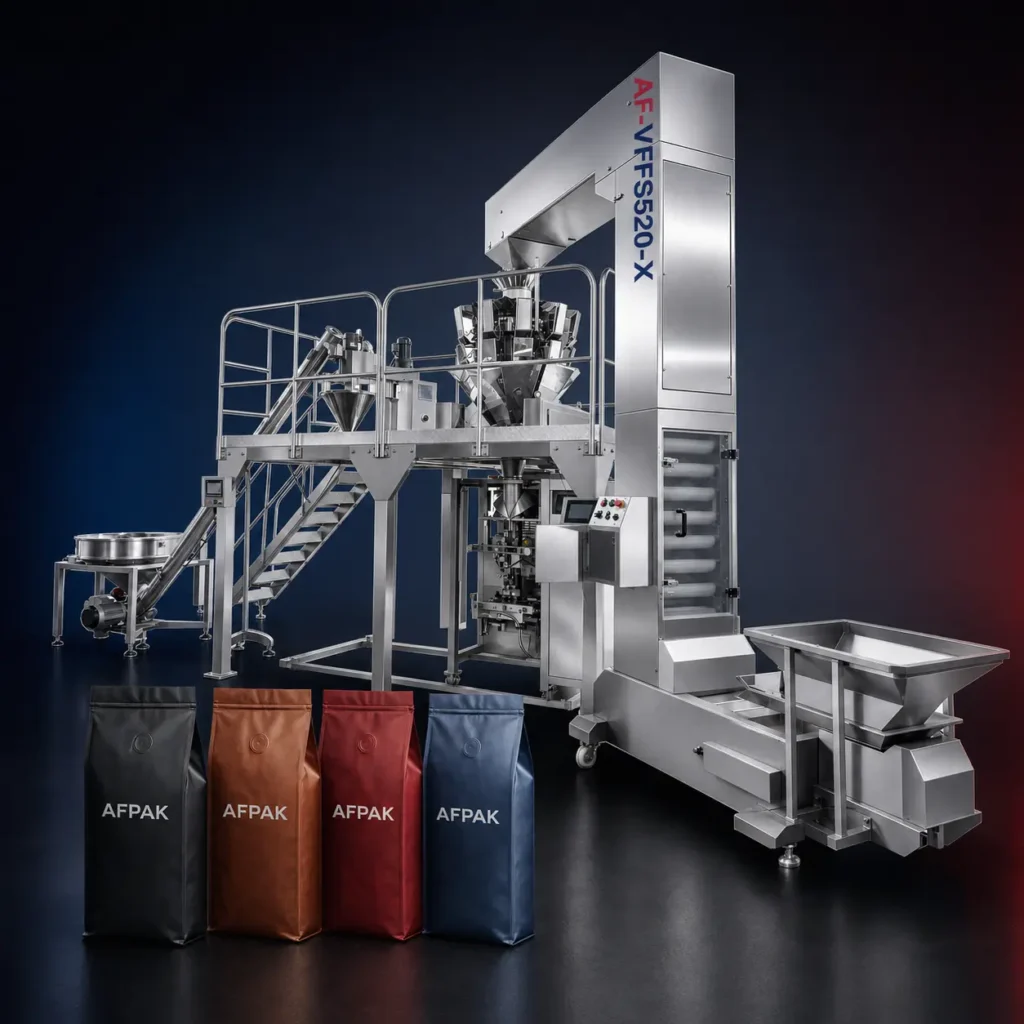 AF-VFFS520-X coffee bean and ground coffee packaging machine with bags