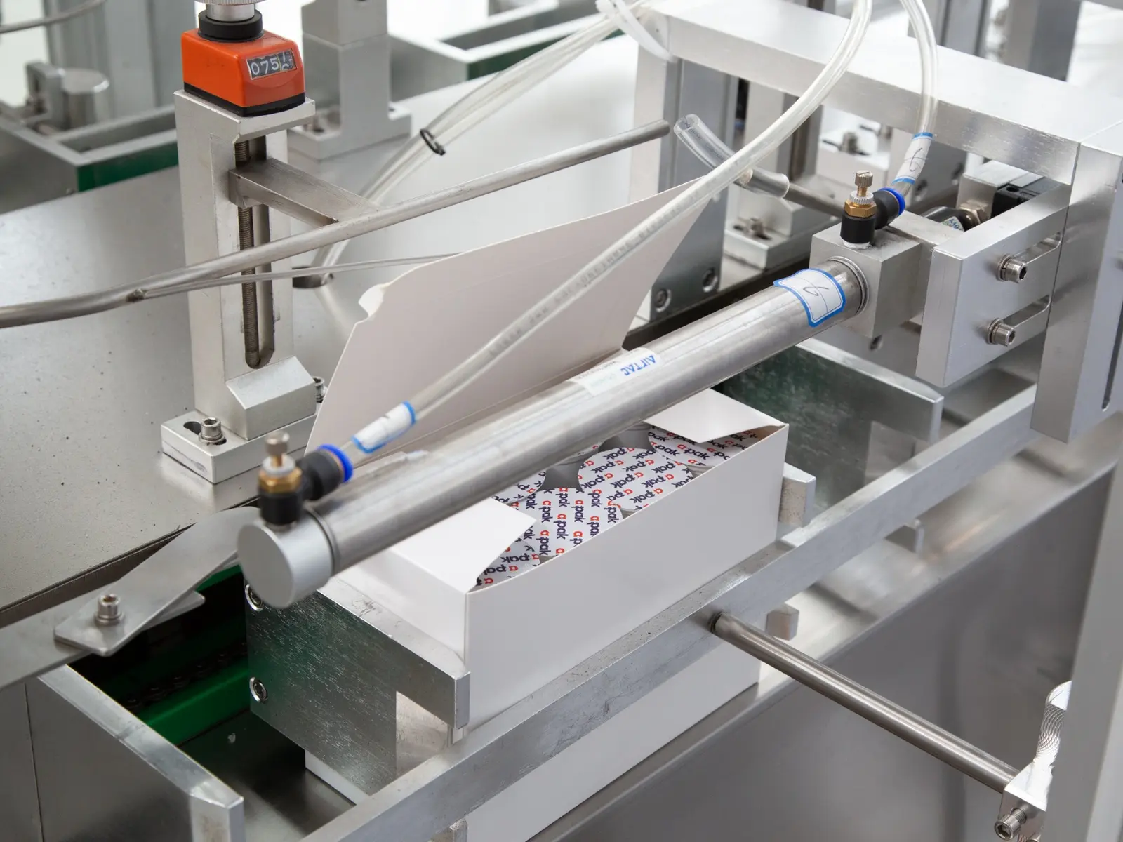 K-Cup carton awaiting sealing