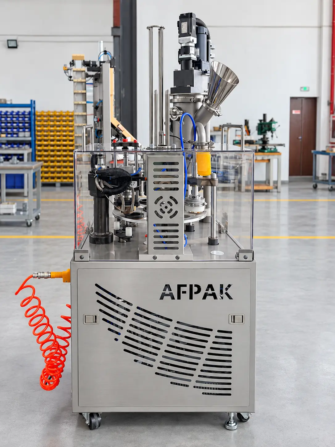 AFPAK YM40 capsulă de umplere mașină vedere frontală