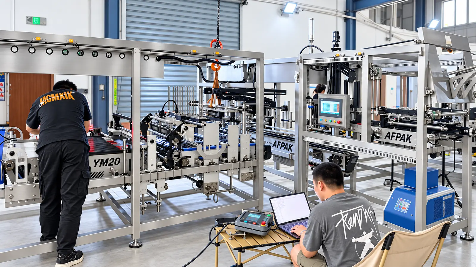 Les ingénieurs de l'AFPAK mettent en service une ligne de conditionnement de capsules compatible Nespresso avant la livraison