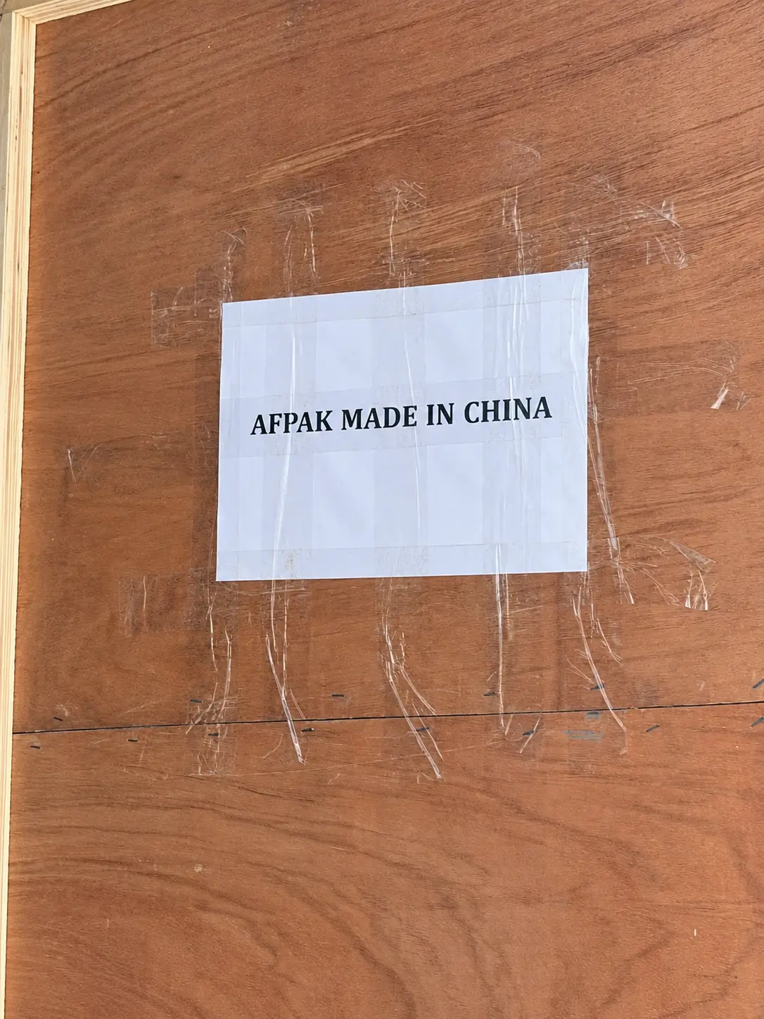 AFPAK Etichetă de identificare fabricată în China pe lada de lemn de export