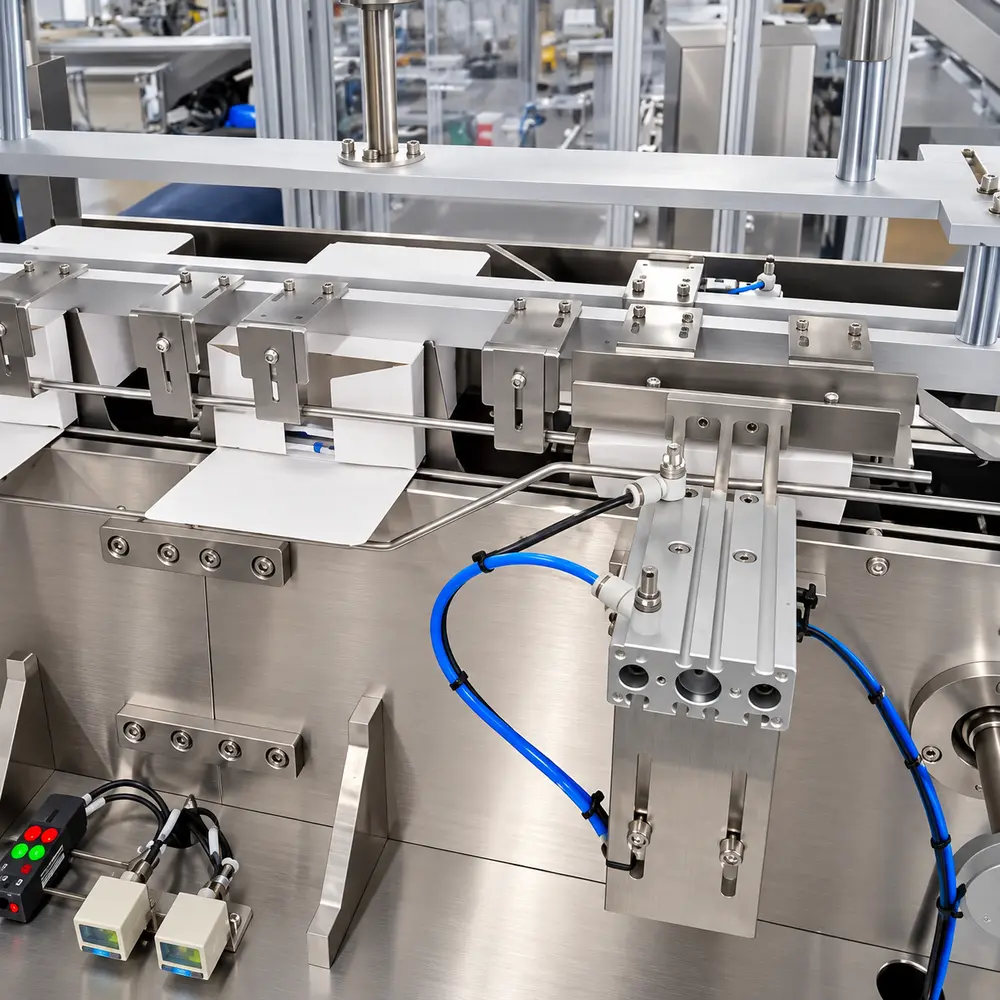 Carton closing on the B10 cartoner, with or without hot-melt glue