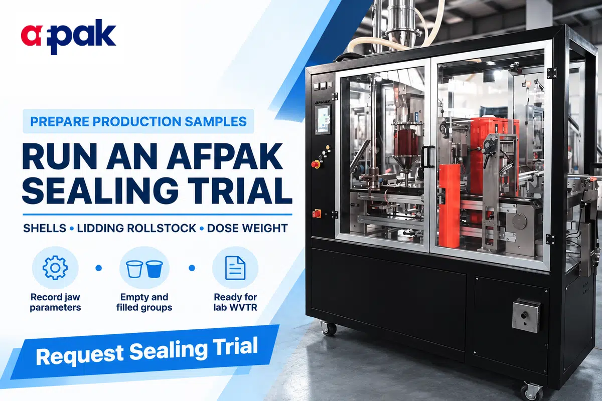 Send AFPAK candidate capsule shells, lidding rollstock, and target dose weight to seal repeatable empty and filled sample groups for laboratory WVTR qualification.